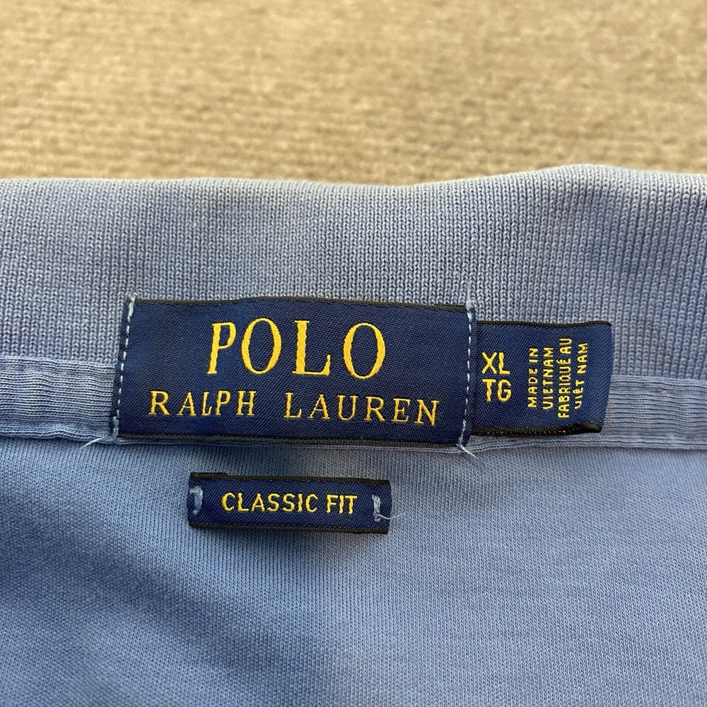 Polo Ralph Lauren Polo Shirt Mens XL Faded Blue Flesh Pony Logo Short Sleeve - Picture 8 of 14